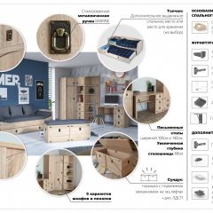 Детская Система Валенсия Комод 5ящ Дуб сонома в Карталах - kartaly.mebel24.online | фото 3