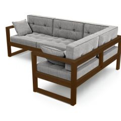 Диван угловой Д-4 Правый (Серебристо-серый/Темный дуб) в Карталах - kartaly.mebel24.online | фото 2