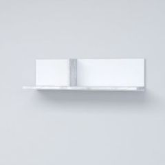Эго Пл-1 Полка навесная (бетон светлый/белый глянец) в Карталах - kartaly.mebel24.online | фото