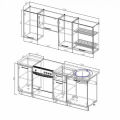 Кухонный гарнитур Жемчуг 2000 (Стол. 26мм) в Карталах - kartaly.mebel24.online | фото 2