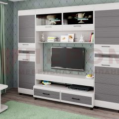 Гостиная Камелия Композиция 10 (Снежный ясень - серый) в Карталах - kartaly.mebel24.online | фото