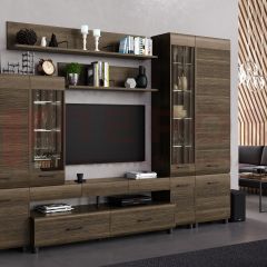 Гостиная Камелия Композиция 2 (Гикори Джексон темный) в Карталах - kartaly.mebel24.online | фото