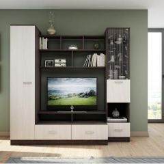 Гостиная ЛЕОН-4 (Анкор белый/Анкор темный) в Карталах - kartaly.mebel24.online | фото