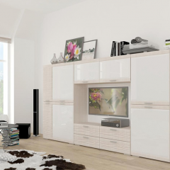 Гостиная ЛОТОС (модульная) Бодега белая в Карталах - kartaly.mebel24.online | фото 3