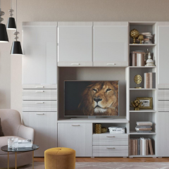 Гостиная ЛОТОС (модульная) Бодега белая в Карталах - kartaly.mebel24.online | фото 10