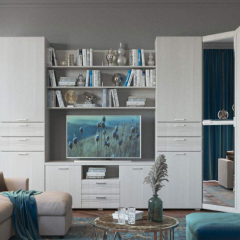 Гостиная ЛОТОС (модульная) Бодега белая в Карталах - kartaly.mebel24.online | фото 9