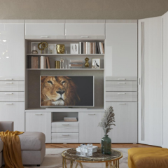Гостиная ЛОТОС (модульная) Бодега белая в Карталах - kartaly.mebel24.online | фото 8