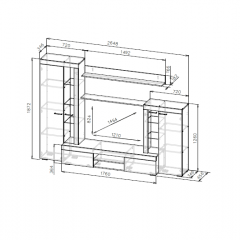 Гостиная МГС 5 (Цемент светлый/Белый) в Карталах - kartaly.mebel24.online | фото 3