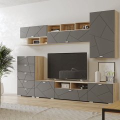 Гостиная Скайлайн (Дуб сонома/графит) в Карталах - kartaly.mebel24.online | фото