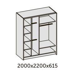 ИННЭС-5 Шкаф-купе 2-х дв. 2000 (2дв. Ф4 - венге вставка зеркало) в Карталах - kartaly.mebel24.online | фото 2