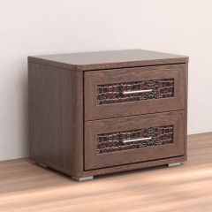 Кэт-4 Тумба 2 ящ (МДФ Венге/Экокожа Caiman коричневый) в Карталах - kartaly.mebel24.online | фото