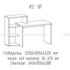 Компьютерный стол №10 (Анкор белый) в Карталах - kartaly.mebel24.online | фото