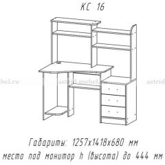 Компьютерный стол №16 (Анкор темныйанкор темный) в Карталах - kartaly.mebel24.online | фото