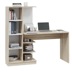 Стол компьютерный Софт (УНИ) Дуб Сонома/Белый в Карталах - kartaly.mebel24.online | фото 2
