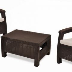 Комплект мебели Корфу Уикенд (Corfu Weekend) коричневый - серо-бежевый * в Карталах - kartaly.mebel24.online | фото