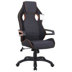 Кресло компьютерное BRABIX Techno Pro GM-003 (ткань черное/серое, вставки оранжевые) 531813 в Карталах - kartaly.mebel24.online | фото