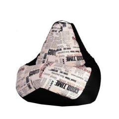 Кресло-мешок XL Газета-Black в Карталах - kartaly.mebel24.online | фото