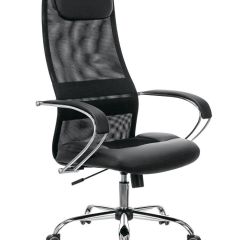 Кресло офисное BRABIX PREMIUM "Stalker EX-608 CH" (хром, ткань-сетка/кожзам, черное) 532091 в Карталах - kartaly.mebel24.online | фото