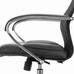 Кресло офисное BRABIX PREMIUM "Stalker EX-608 CH" (хром, ткань-сетка/кожзам, черное) 532091 в Карталах - kartaly.mebel24.online | фото 4