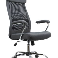 Кресло офисное BRABIX "Flight EX-540" (хром, ткань, сетка, серое) 531848 в Карталах - kartaly.mebel24.online | фото