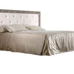 Кровать 2-х спальная (1,6 м) Тиффани штрих-лак/серебро с мягким изголовьем с подъемным механизмом (ТФКР-2[3]) в Карталах - kartaly.mebel24.online | фото