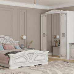 Кровать 2-х спальная 1600*2000 Грация (12.116) без основания (белый/серебро) в Карталах - kartaly.mebel24.online | фото 2