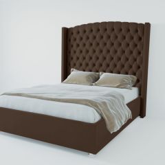 Кровать Берлин ЛЮКС с ПМ 1200 (экокожа коричневая) в Карталах - kartaly.mebel24.online | фото 2