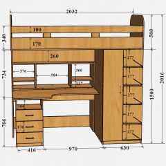 Кровать-чердак Аракс в Карталах - kartaly.mebel24.online | фото 4