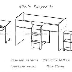 КАПРИЗ-14 Кровать 800 двухъярусная без рисунка в Карталах - kartaly.mebel24.online | фото 2