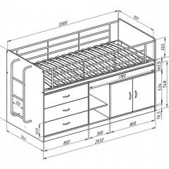 Кровать-чердак "Дюймовочка-6"  Белый/Розовый в Карталах - kartaly.mebel24.online | фото 2