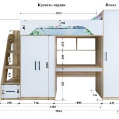 Кровать-чердак Тея + Шкаф-Пенал Тея в Карталах - kartaly.mebel24.online | фото 2