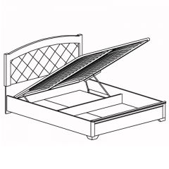 Кровать двойная с ПМ №806 Парма кремовый белый (1600) в Карталах - kartaly.mebel24.online | фото 2