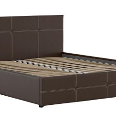 Кровать двойная Синди 160 + ортопед + ПМ + дно (арт. Марика 468 к/з (шоколад)) в Карталах - kartaly.mebel24.online | фото 2