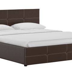 Кровать двойная Синди 160 + ортопед + ПМ + дно (арт. Марика 468 к/з (шоколад)) в Карталах - kartaly.mebel24.online | фото
