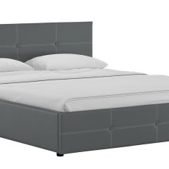 Кровать двойная Синди 160 + ортопед + ПМ + дно (арт. Марика 485 к/з (серый)) в Карталах - kartaly.mebel24.online | фото