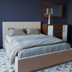 Кровать Корсика с ПМ 1600 (экокожа бежевая) в Карталах - kartaly.mebel24.online | фото 2
