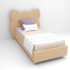 Кровать Котя с ортопедическим основанием 800 (экокожа бежевый) в Карталах - kartaly.mebel24.online | фото
