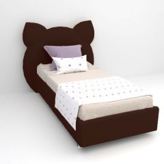 Кровать Котя с ортопедическим основанием 900 (экокожа коричневая) в Карталах - kartaly.mebel24.online | фото