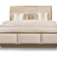 Кровать Lara 1800 с мягким изголовьем + основание (белый глянец) в Карталах - kartaly.mebel24.online | фото