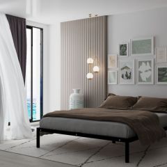Кровать Мета с матрасом 1200 (черный) в Карталах - kartaly.mebel24.online | фото 2
