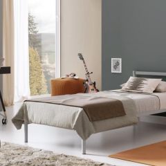 Кровать Мета с ортопедическим основанием 900 (серый) в Карталах - kartaly.mebel24.online | фото