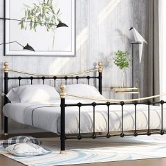 Кровать металлическая "Эльда" Черный/Золото в Карталах - kartaly.mebel24.online | фото