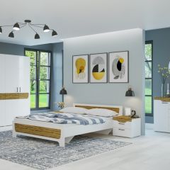 Кровать Милана 1600 + основание (Белый/Сосна Гранд) в Карталах - kartaly.mebel24.online | фото 6