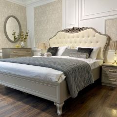 Кровать Мокко 1800 с мягким изголовьем + основание (серый камень) в Карталах - kartaly.mebel24.online | фото 3