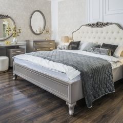 Кровать Мокко 1800 с мягким изголовьем + основание (серый камень) в Карталах - kartaly.mebel24.online | фото
