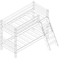 Кровать низкая с наклонной лестницей Соня (Вариант 12) в Карталах - kartaly.mebel24.online | фото 3