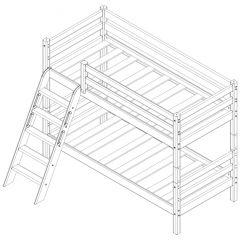 Кровать низкая с наклонной лестницей Соня (Вариант 12) в Карталах - kartaly.mebel24.online | фото 4