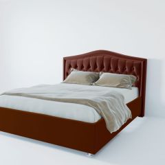 Кровать Нягань с ПМ 1200 (велюр бордо) в Карталах - kartaly.mebel24.online | фото 2