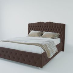 Кровать Нягань с ПМ 1600 (экокожа коричневая) в Карталах - kartaly.mebel24.online | фото 2