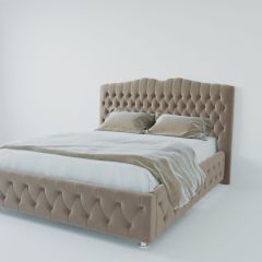 Кровать Нягань с ПМ 2000 (велюр серый) в Карталах - kartaly.mebel24.online | фото 2